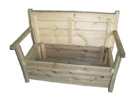 Drewniana ławka ze skrzynią lakierowana
