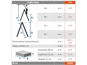 KRAUSE drabina 2x3 stopnie